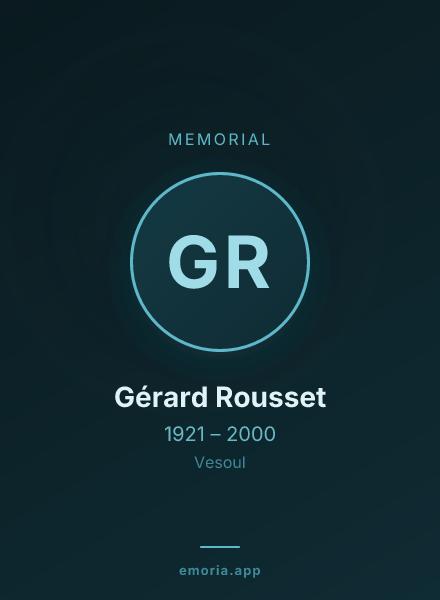 Memorial portrait of Gérard Rousset