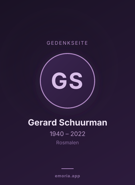 Gedenkportrait von Gerard Schuurman