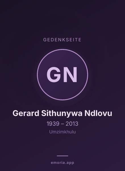 Gedenkportrait von Gerard Sithunywa Ndlovu