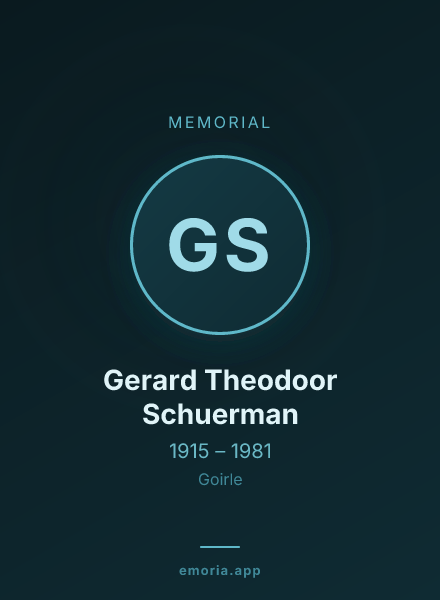 Memorial portrait of Gerard Theodoor Schuerman