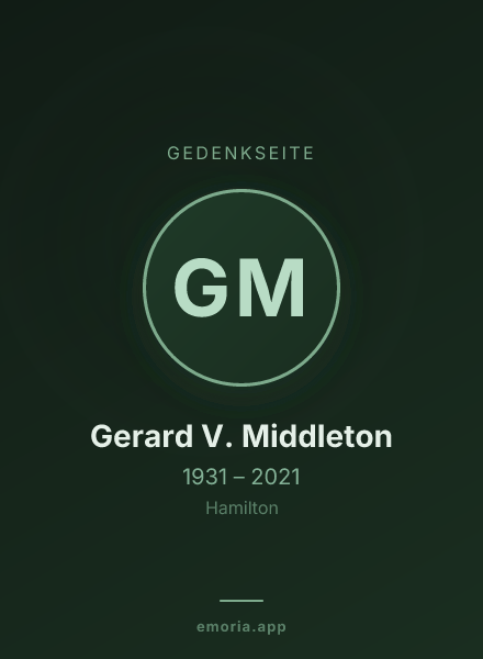 Gedenkportrait von Gerard V. Middleton