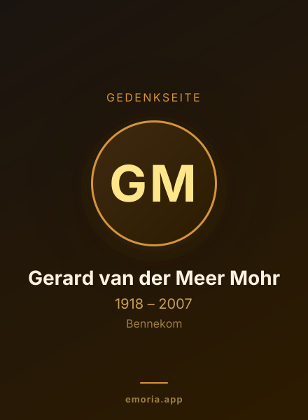 Gedenkportrait von Gerard van der Meer Mohr