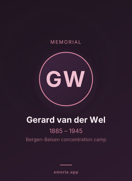 Memorial portrait of Gerard van der Wel
