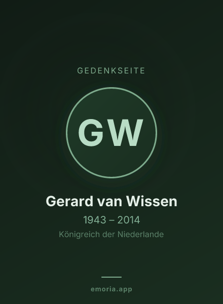 Gedenkportrait von Gerard van Wissen