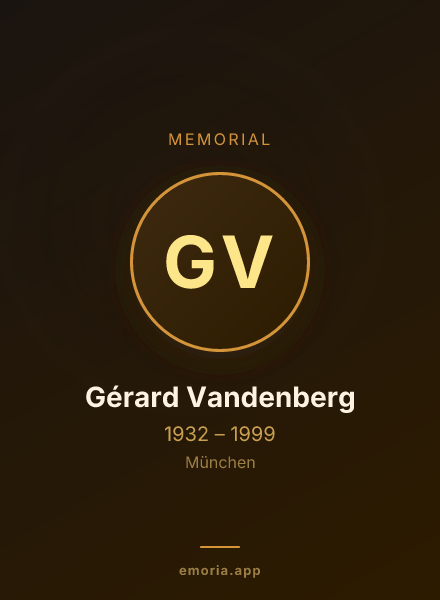 Memorial portrait of Gérard Vandenberg
