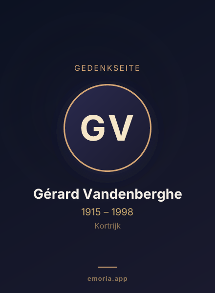 Gedenkportrait von Gérard Vandenberghe