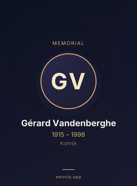 Memorial portrait of Gérard Vandenberghe