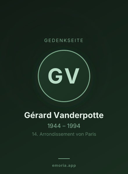 Gedenkportrait von Gérard Vanderpotte