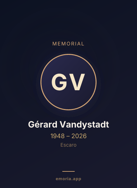 Memorial portrait of Gérard Vandystadt