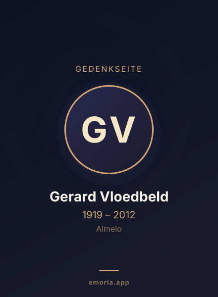 Gedenkportrait von Gerard Vloedbeld