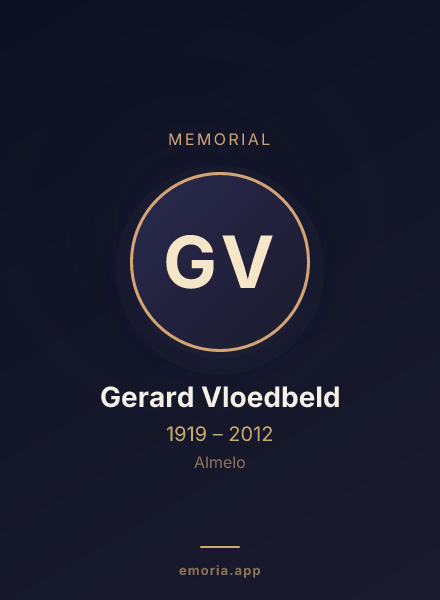 Memorial portrait of Gerard Vloedbeld