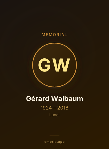 Memorial portrait of Gérard Walbaum