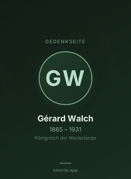 Gedenkportrait von Gérard Walch