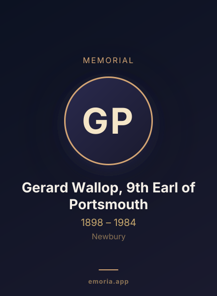 Memorial portrait of Gerard Wallop, 9th Earl of Portsmouth