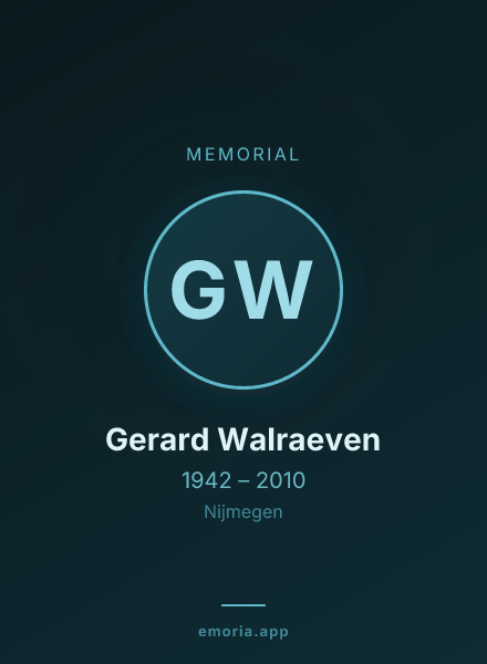 Memorial portrait of Gerard Walraeven