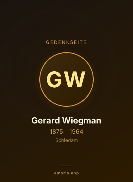 Gedenkportrait von Gerard Wiegman