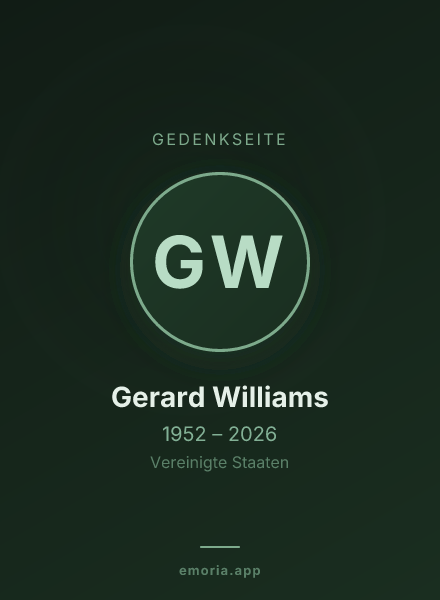 Gedenkportrait von Gerard Williams