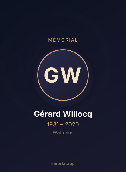 Memorial portrait of Gérard Willocq