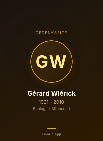 Gedenkportrait von Gérard Wlérick