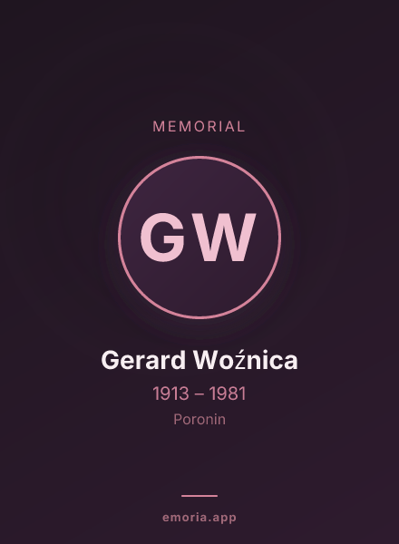 Memorial portrait of Gerard Woźnica