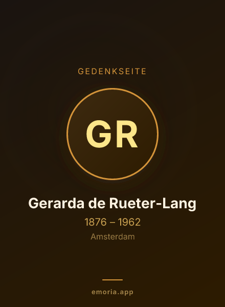 Gedenkportrait von Gerarda de Rueter-Lang
