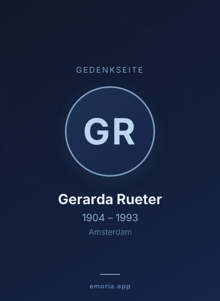 Gedenkportrait von Gerarda Rueter
