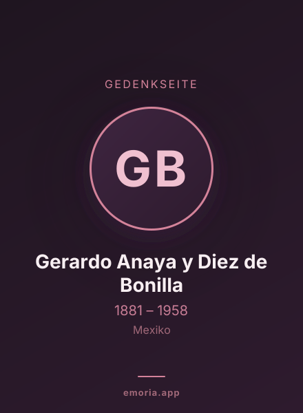 Gedenkportrait von Gerardo Anaya y Diez de Bonilla