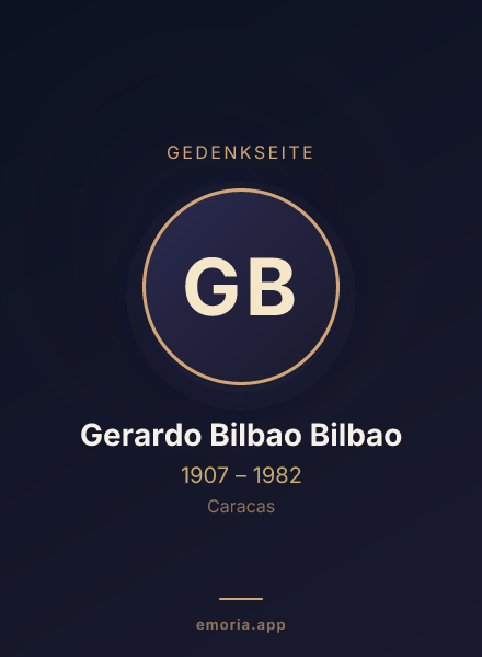 Gedenkportrait von Gerardo Bilbao Bilbao