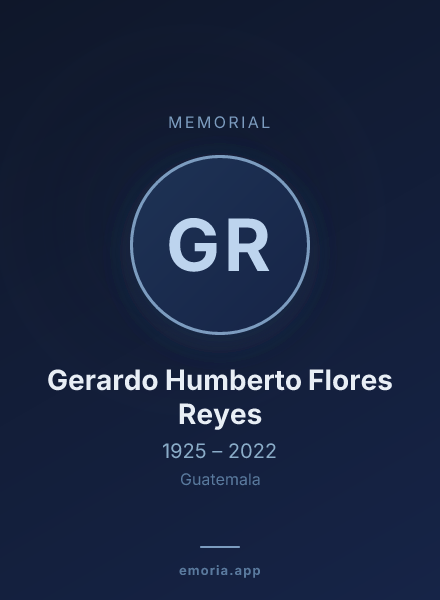 Memorial portrait of Gerardo Humberto Flores Reyes