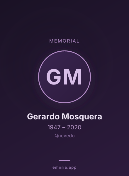 Memorial portrait of Gerardo Mosquera