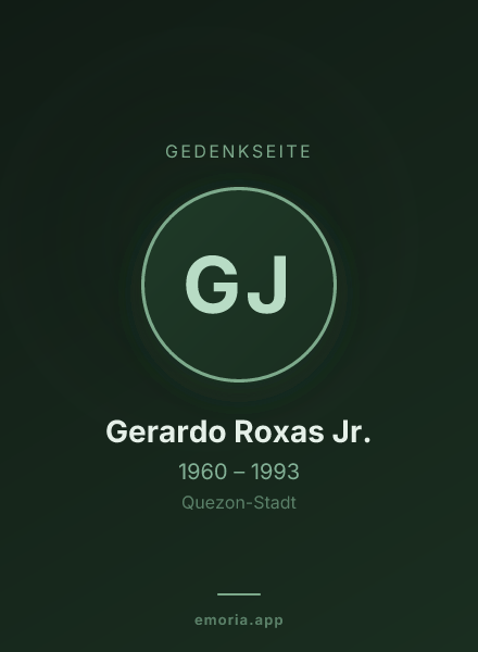 Gedenkportrait von Gerardo Roxas Jr.
