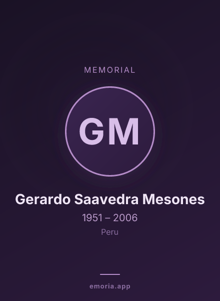 Memorial portrait of Gerardo Saavedra Mesones