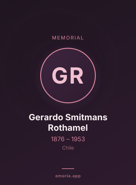 Memorial portrait of Gerardo Smitmans Rothamel
