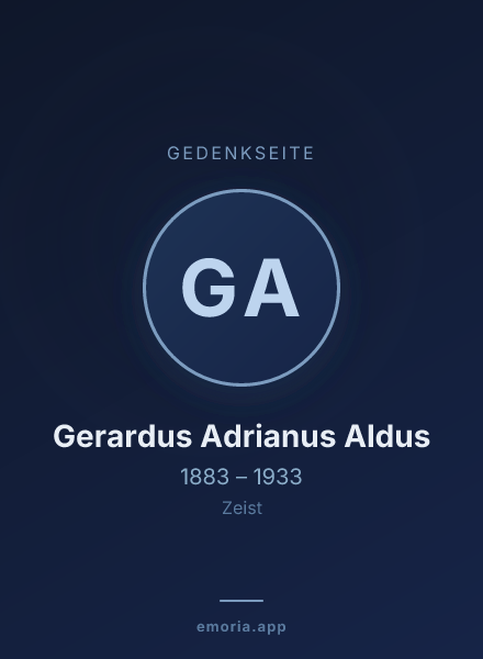 Gedenkportrait von Gerardus Adrianus Aldus