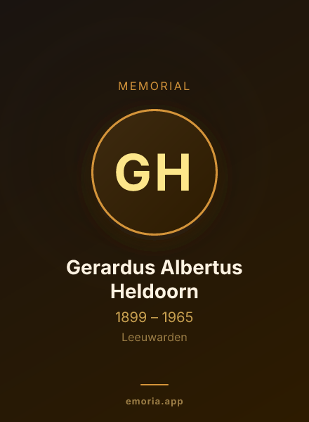 Memorial portrait of Gerardus Albertus Heldoorn