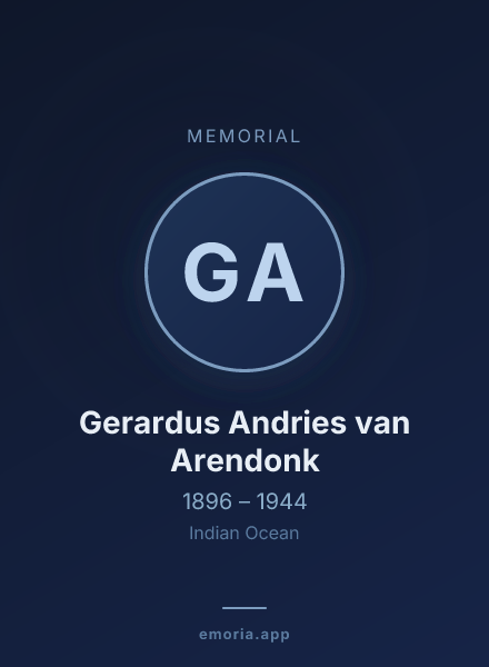 Memorial portrait of Gerardus Andries van Arendonk