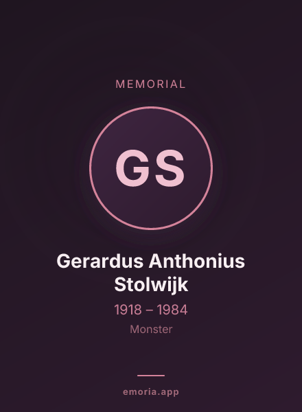 Memorial portrait of Gerardus Anthonius Stolwijk