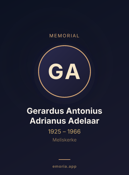 Memorial portrait of Gerardus Antonius Adrianus Adelaar