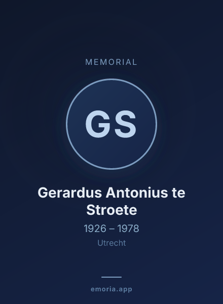 Memorial portrait of Gerardus Antonius te Stroete
