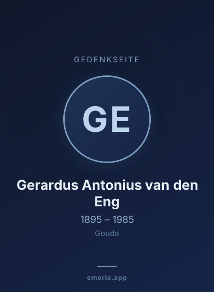 Gedenkportrait von Gerardus Antonius van den Eng
