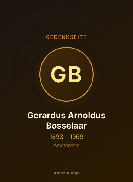 Gedenkportrait von Gerardus Arnoldus Bosselaar