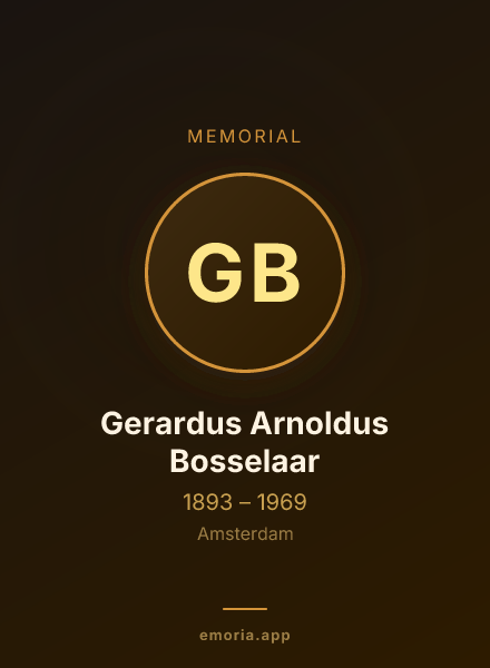 Memorial portrait of Gerardus Arnoldus Bosselaar