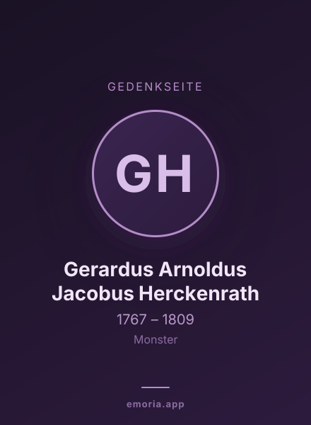 Gedenkportrait von Gerardus Arnoldus Jacobus Herckenrath