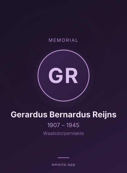 Memorial portrait of Gerardus Bernardus Reijns