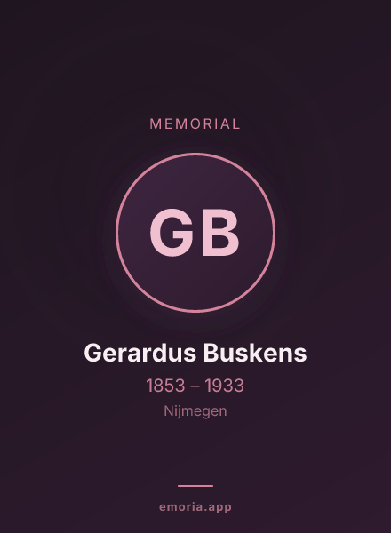 Memorial portrait of Gerardus Buskens
