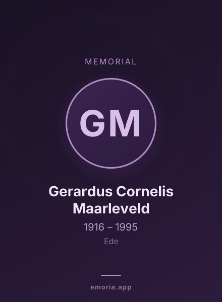 Memorial portrait of Gerardus Cornelis Maarleveld
