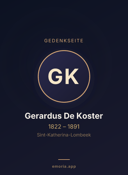 Gedenkportrait von Gerardus De Koster