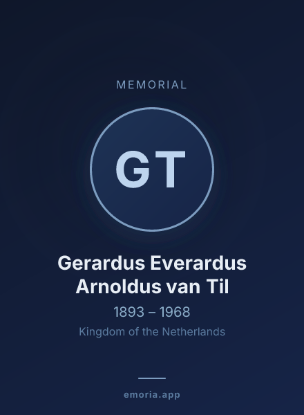 Memorial portrait of Gerardus Everardus Arnoldus van Til