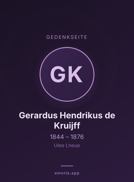 Gedenkportrait von Gerardus Hendrikus de Kruijff