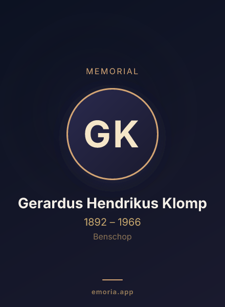Memorial portrait of Gerardus Hendrikus Klomp